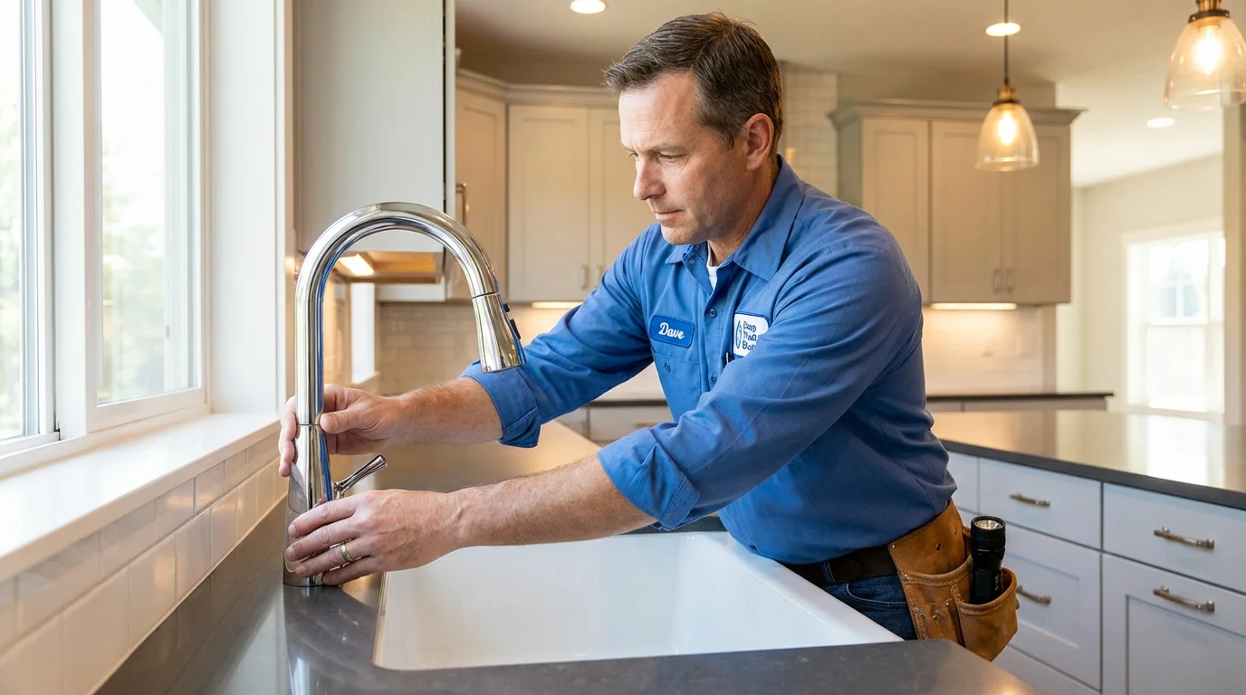 Kitchen faucet installation by Johns Plumbing LLC in Deer Park